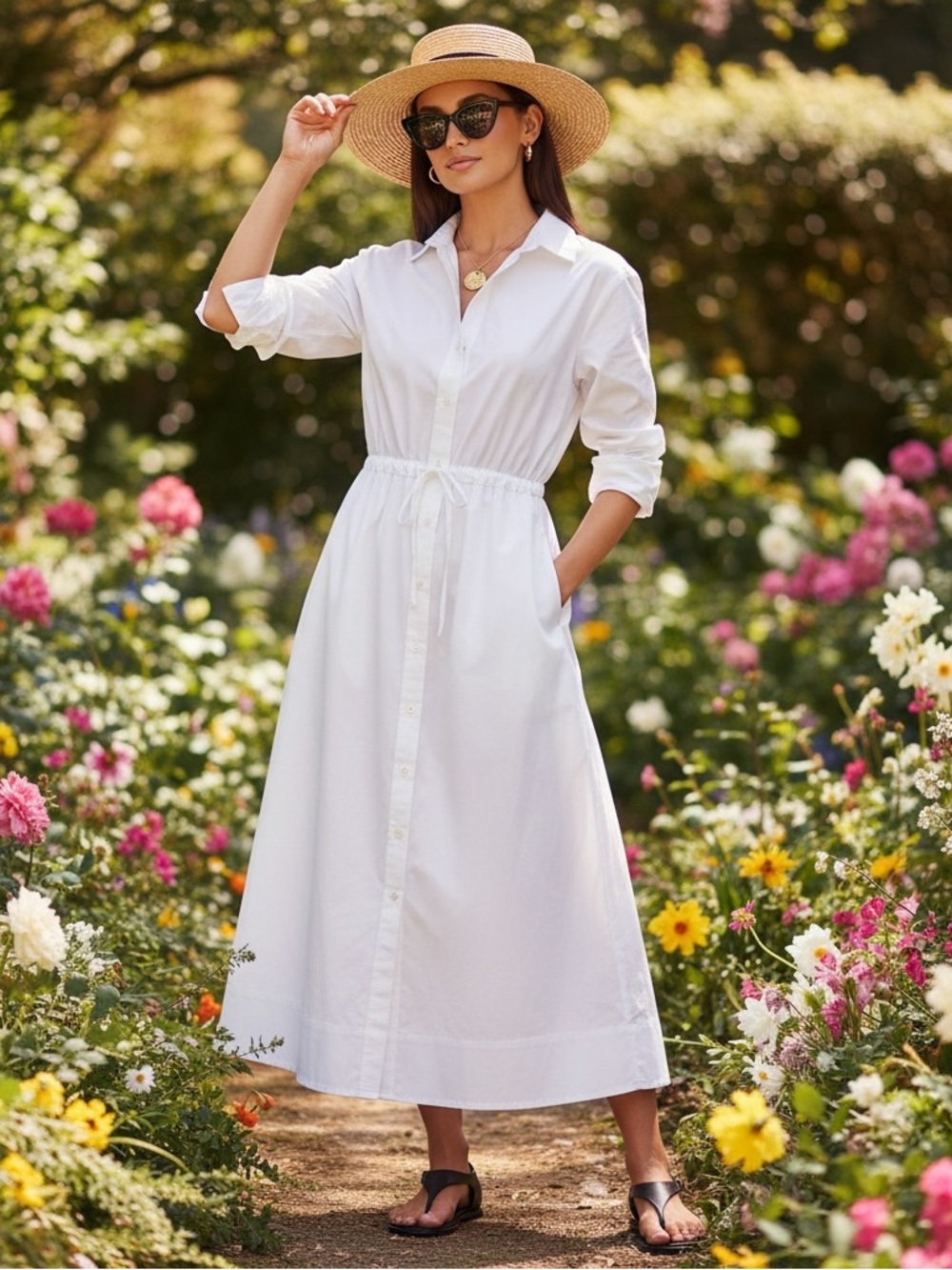 Medium Tuckernuck White Cotton Poplin Julien Shirt Dress
